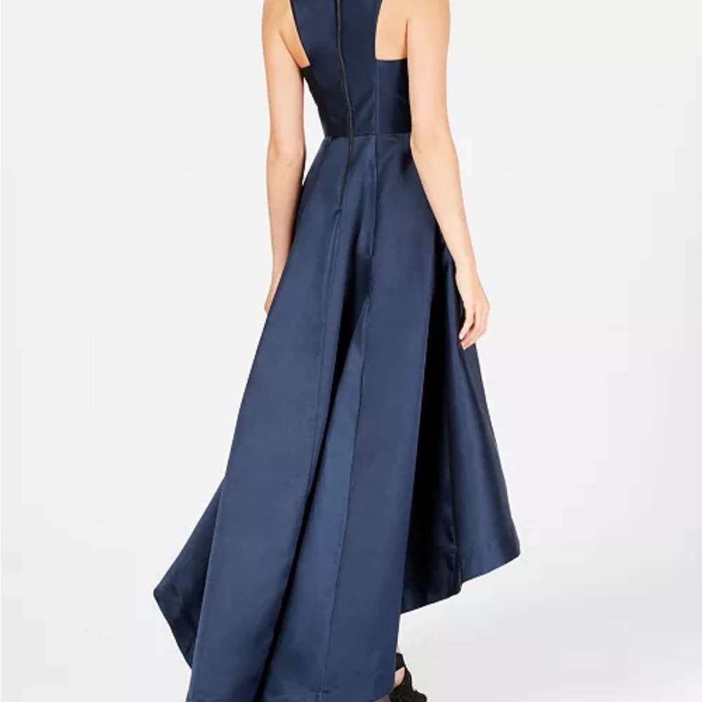 Adrianna Papell Blue High Low A-Line Halter Dress - Picture 2 of 6